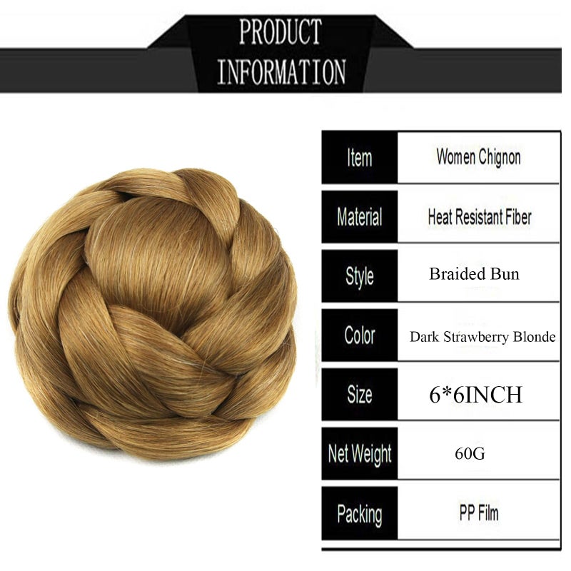Funyn Synthentic Hair Bun Donut Braided Hair Chignon Hairpieces Accessories Large Size 6Colors Available (#2005) - Image 2